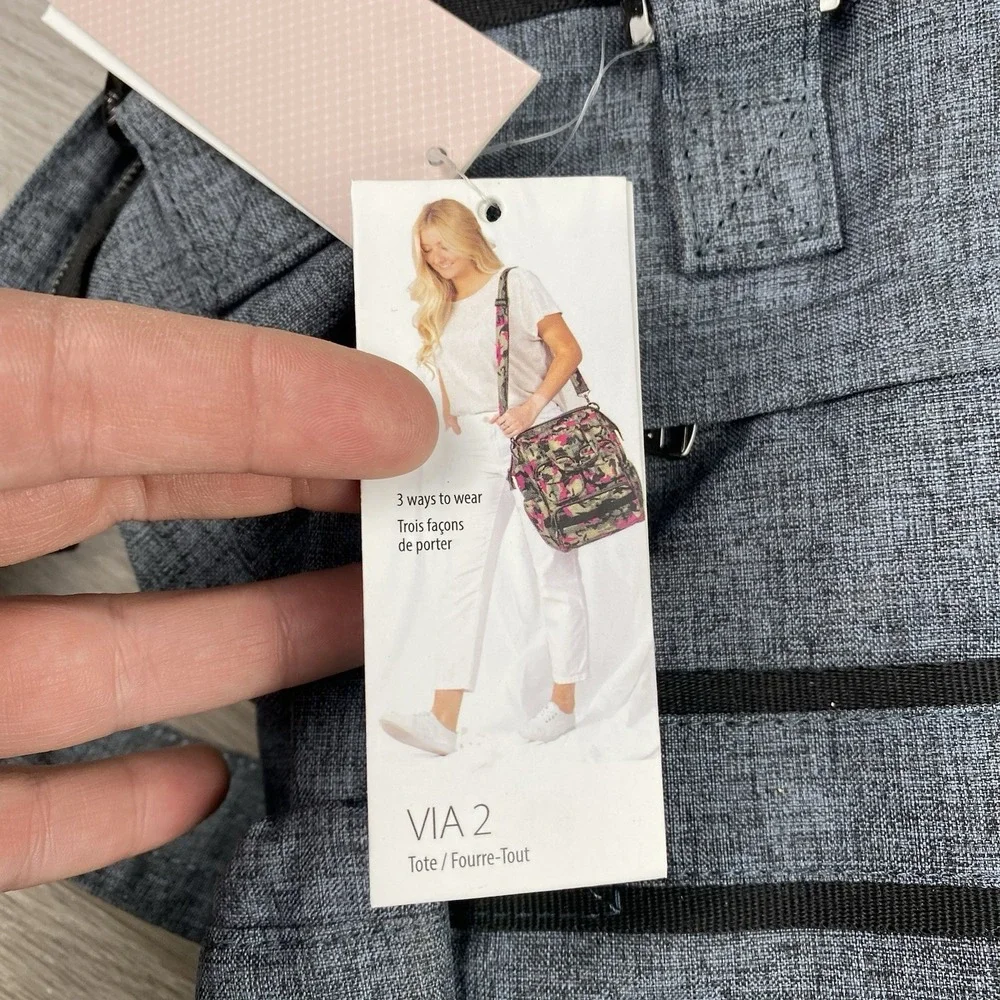 Lug Via 2 Large Tote Bag Heather Grey 16"x10" New - Picture 5 of 7